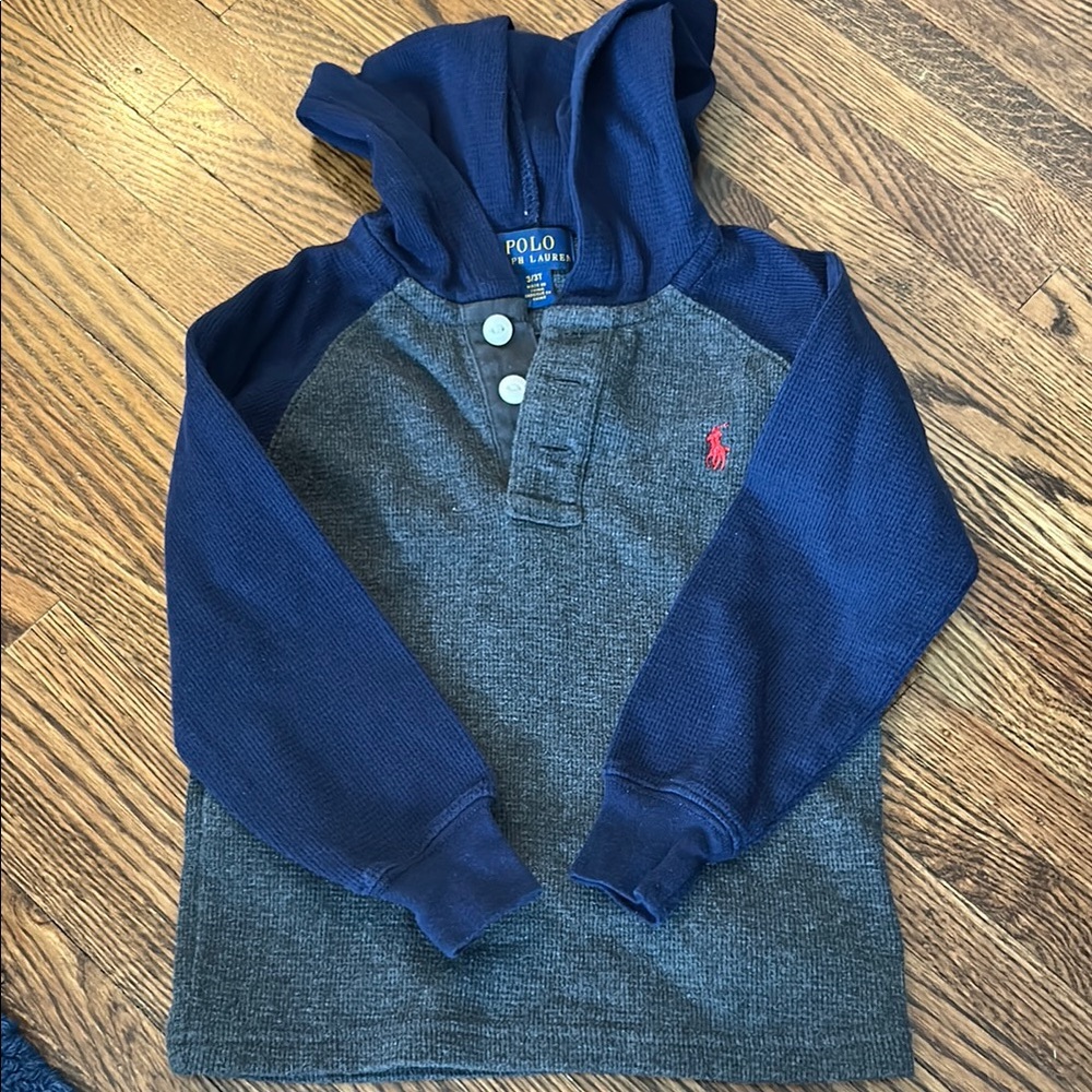 Polo by Ralph Lauren Kids Blue and Gray Hoodie